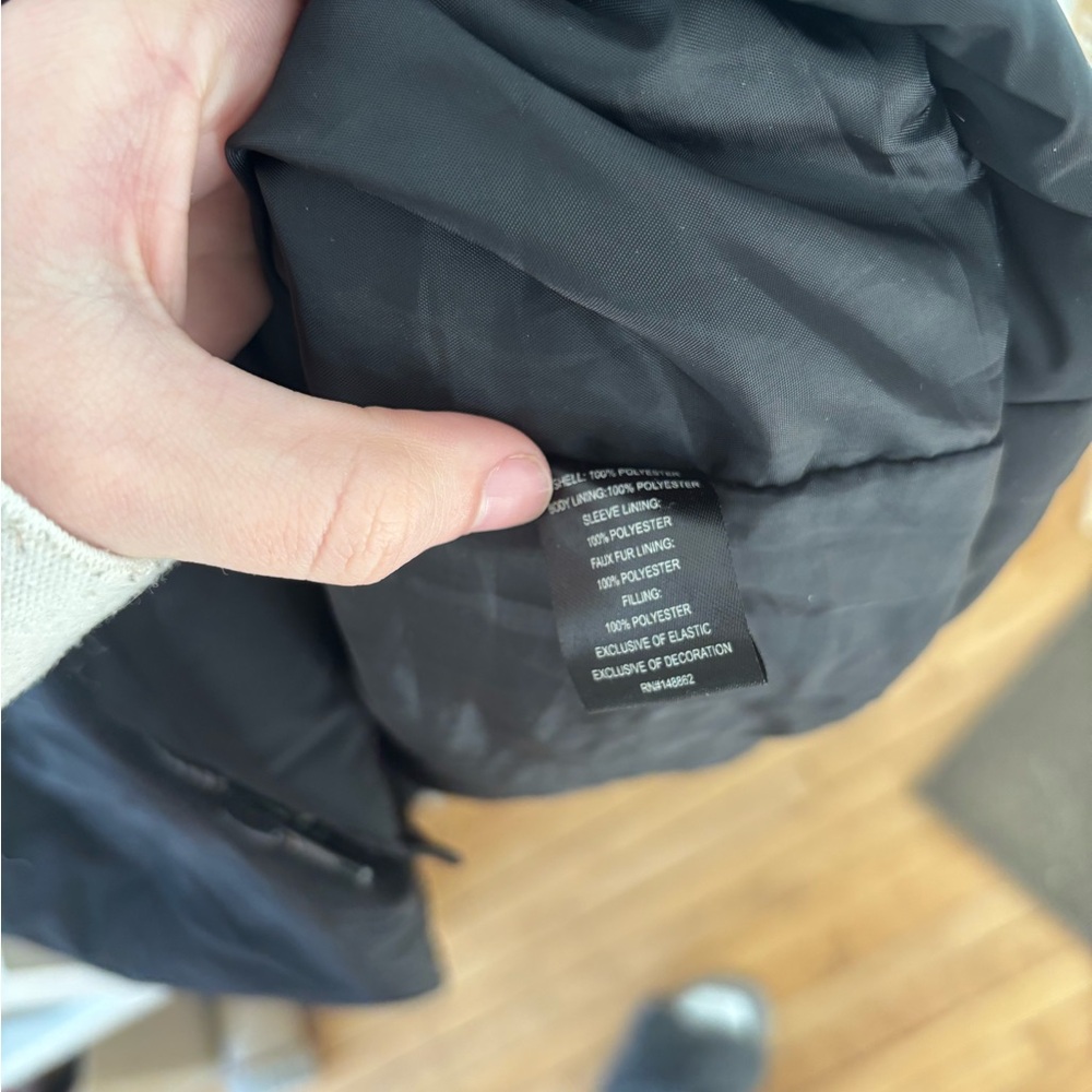 Torrid Black Faux Fur Hooded Longline Puffer Coat - Picture 8 of 11